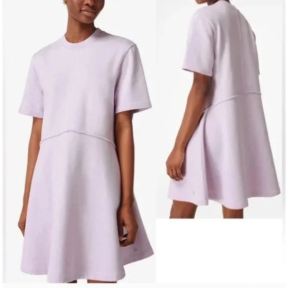 Sweaty Betty Revive Cotton Blend T-Shirt Dress in Mistflower Purple - Picture 1 of 5
